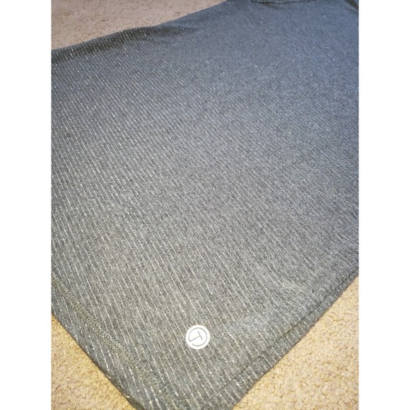T By Talbots Long Sleeve Metallic Velvet Neck Top Shirt Silver-gray Size S - Picture 4 of 7